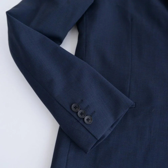 NWT Theory Navy Double Button 100% Pure Wool Rodolf Blazer Size 44 - Picture 12 of 14